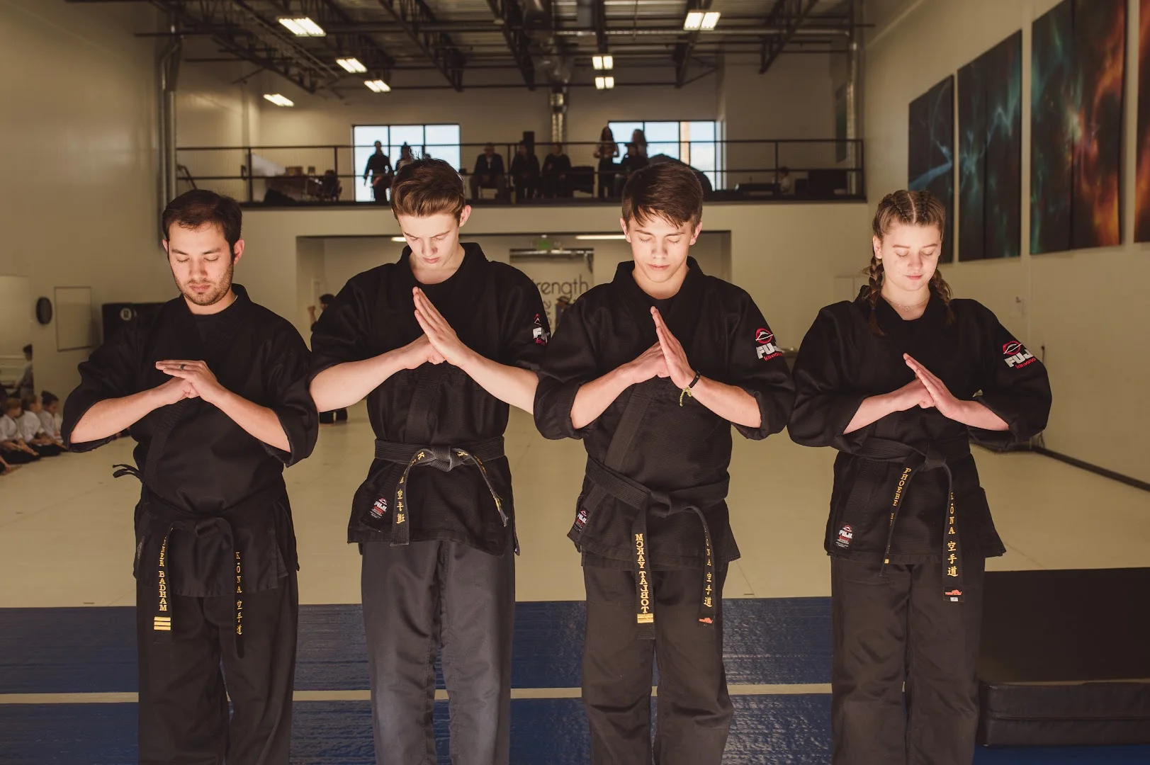 adult karate students training during class at Kona Karate in Centerville